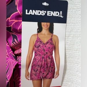 Tropical Print Lands’ End Swim Suit Size Medium